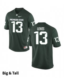 Men's Michigan State Spartans NCAA #13 Marcel Lewis Green Authentic Nike Big & Tall Stitched College Football Jersey AN32G33RM